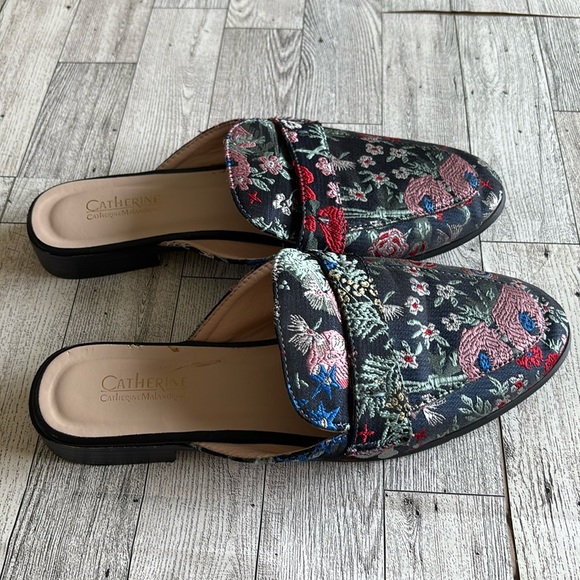 Floral Mule Loafer Catherine Malandrino Geisha Brocade Slip‎ on women’s size 7.5 - Picture 2 of 10